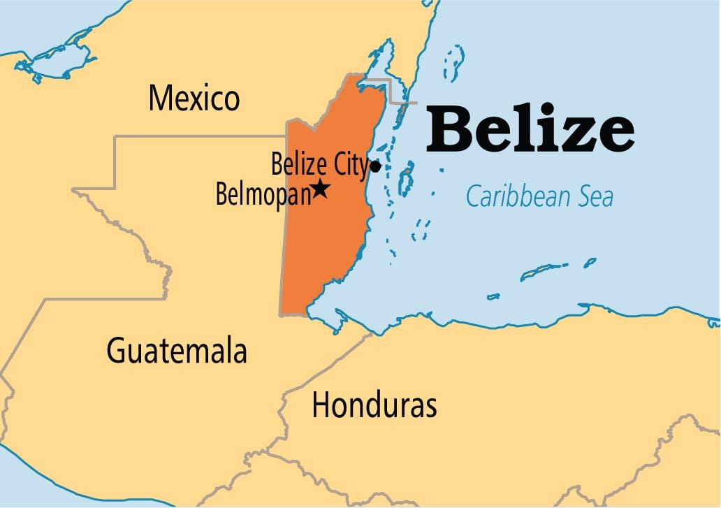 χάρτης της belmopan Μπελίζ